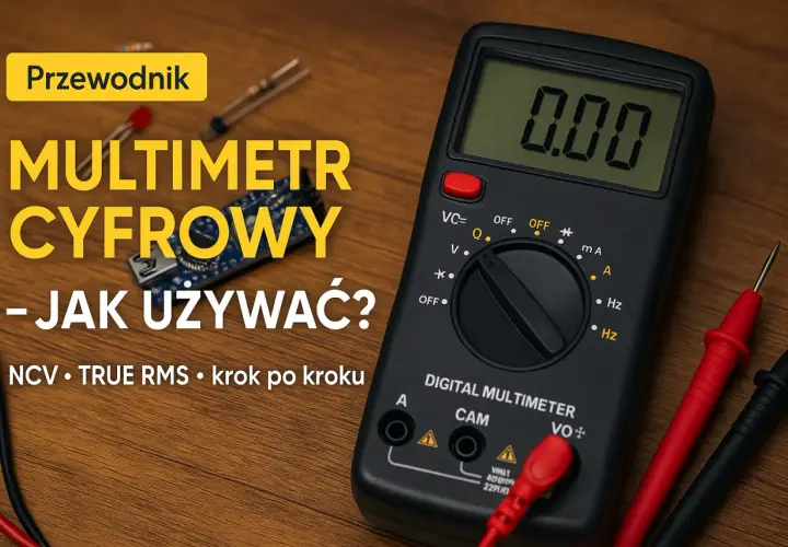 Cyfrowy multimetr z wyświetlaczem 0.00. Dowiedz się, jak sprawdzić baterię miernikiem, krok po kroku.