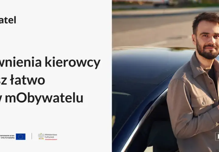 Gdzie sprawdzić uprawnienia kierowcy? Łatwo i szybko w mObywatelu. Mężczyzna z telefonem przy samochodzie.