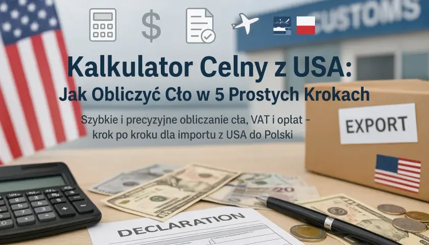 Kalkulator celny z USA: Jak obliczyć cło w 5 prostych krokach. Szybkie i precyzyjne obliczanie cła, VAT i opłat – krok po kroku dla importu z USA do Polski.