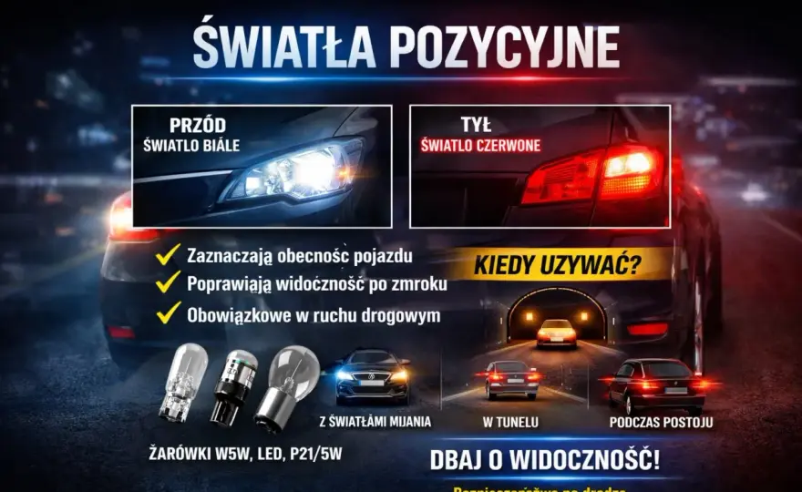 Kiedy światła pozycyjne? Przepisy, mandaty i różnice