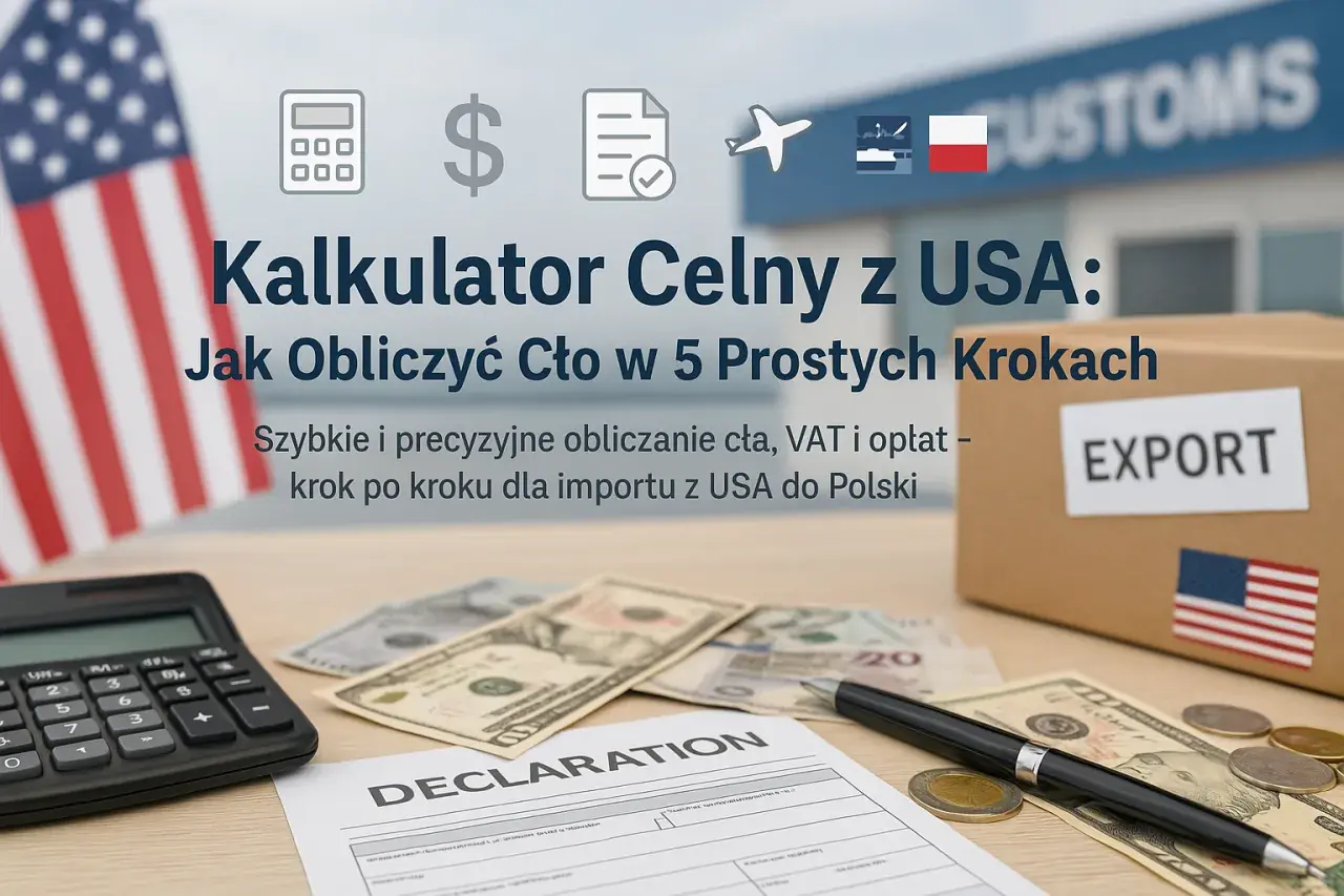 Kalkulator celny z USA: Jak obliczyć cło w 5 prostych krokach. Szybkie i precyzyjne obliczanie cła, VAT i opłat – krok po kroku dla importu z USA do Polski.