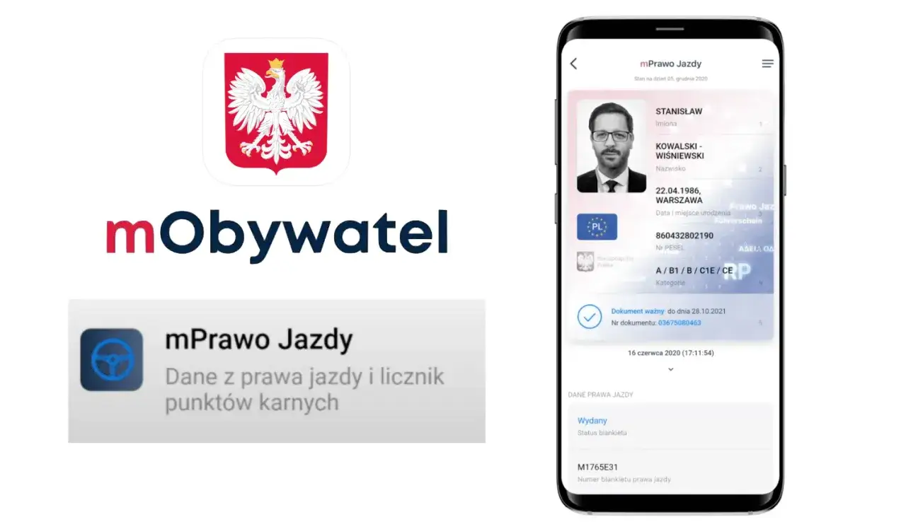 Aplikacja mObywatel z cyfrowym prawem jazdy. Sprawdź, kiedy prawo jazdy do odbioru i dane z dokumentu.